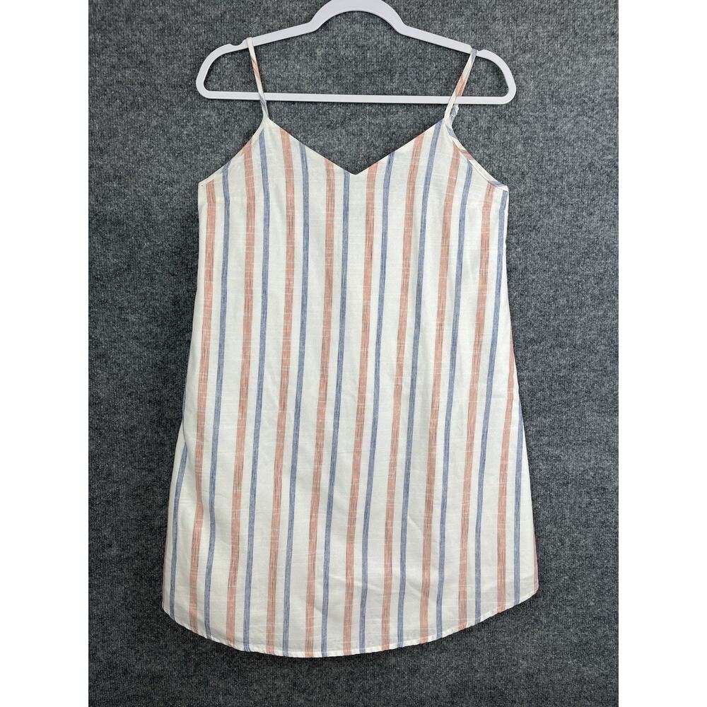 Wishlist Apparel Sun Dress Women's Medium Sleeveless Red And Blue Strips Beach